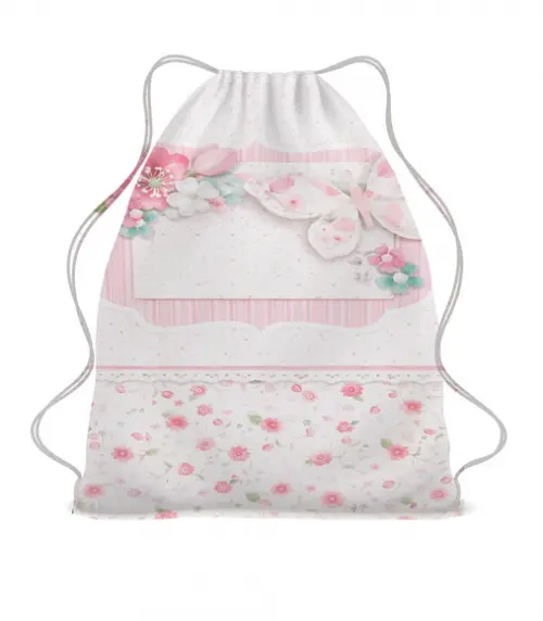 30 Bolsinha Sacochila Mochila Jardim Encantado