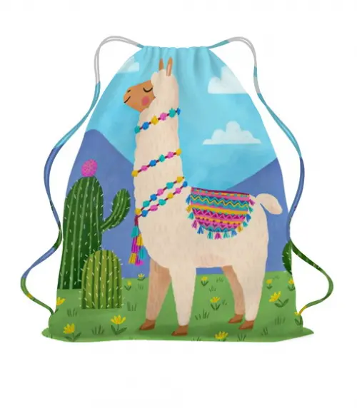 35 Bolsinha Sacochila Mochila Lhama - Lembrancinha Lhama
