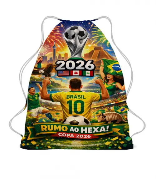 50 Mochila Sacochila Mochilinha Copa do Mundo 2026