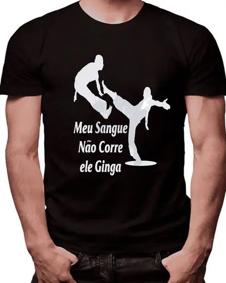 Camiseta Capoeira Preta 100% Algodão