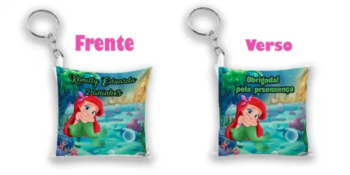 Lembrancinha Chaveiro Almofada Ariel Sereia