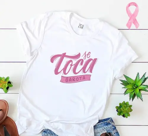 Camiseta Outubro Rosa Juntas na Luta Contra o Câncer de Mama