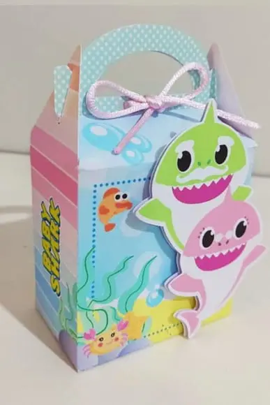 Caixa Maleta Aniversário Baby Shark Personalizada