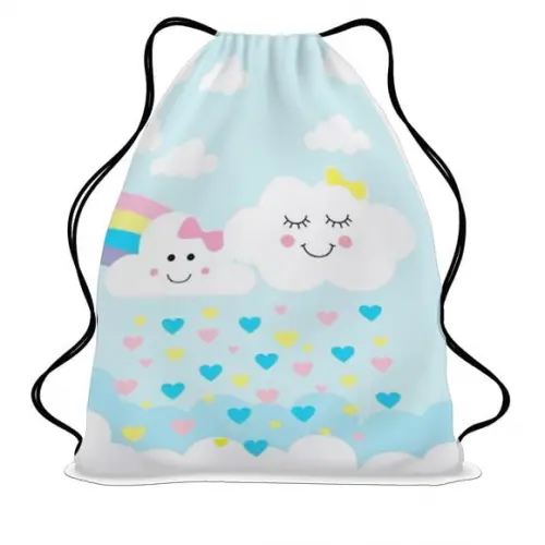 50 Mochila Saco Mochilinha Chuva de Amo Personalizada