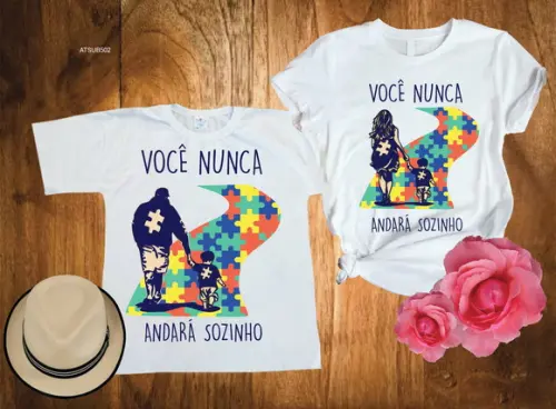 Kit 2 Camiseta Autismo ? Todos Diferentes, Todos Especiais