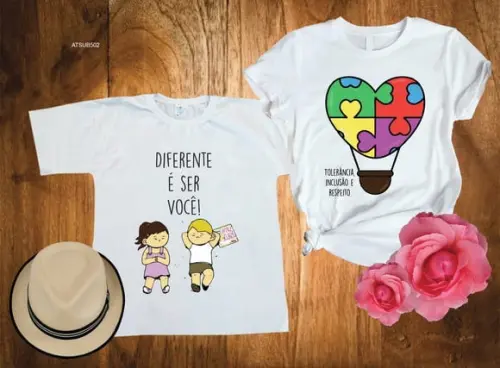 Kit 2 Camiseta Autismo Diferente É Ser Você-rs Estampaia