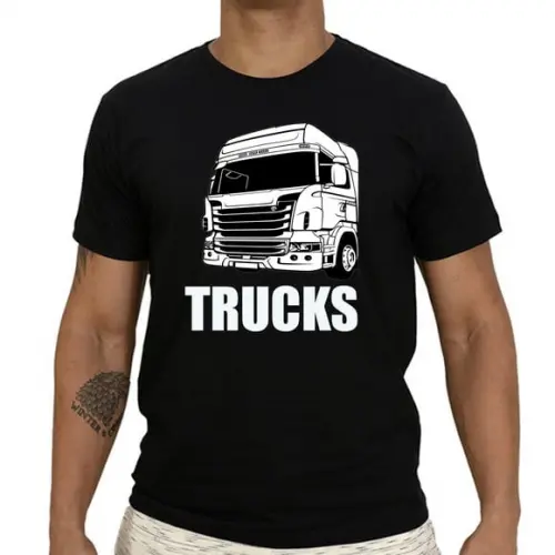 Camiseta Trucks 100% Algodão Estampa em Silk