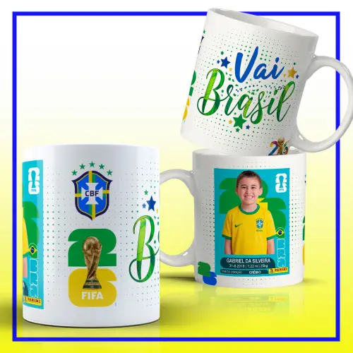 Arte copa do Mundo Caneca com foto