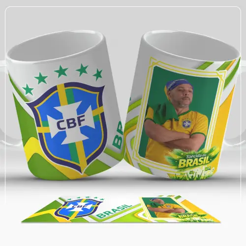 Arte copa do Mundo Caneca com foto