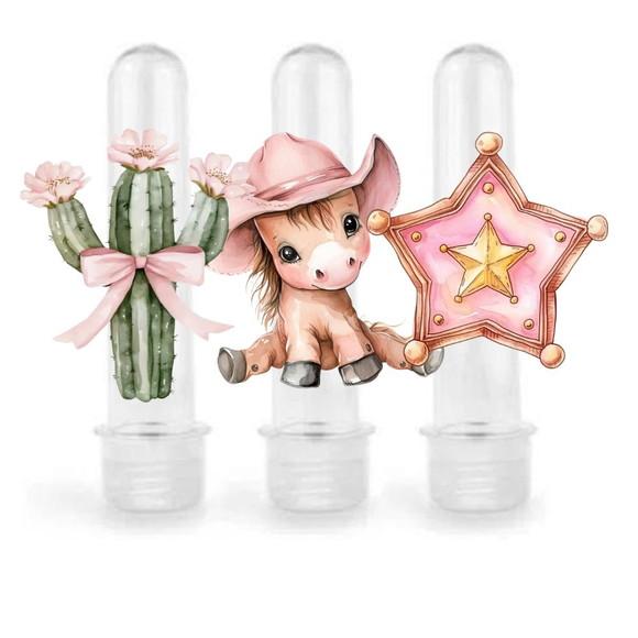 Aplique 8cm para Tubetes Boiadeira Rosa para Tubete de 13cm)