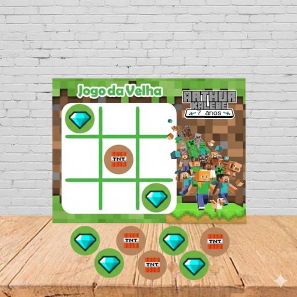 Jogo da Velha Personalizado Minecraft Lembrancinha