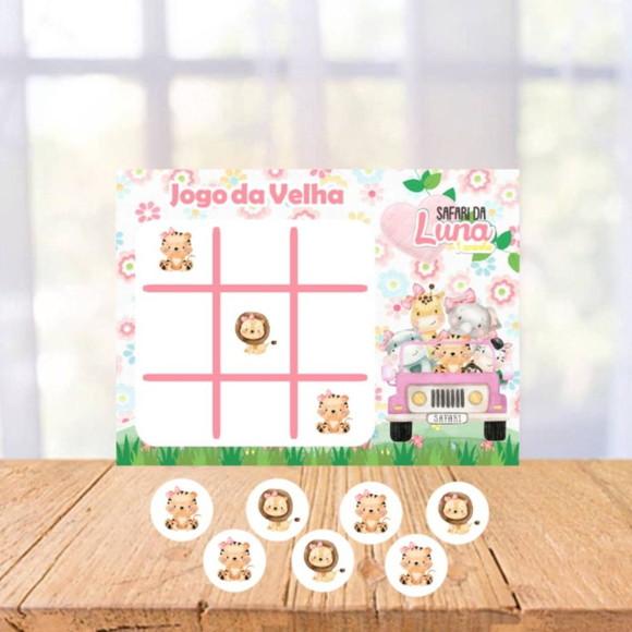 Jogo da Velha Personalizado Safari Menina Lembrancinha
