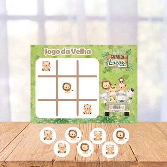 Jogo da Velha Personalizado Safari Menino Lembrancinha