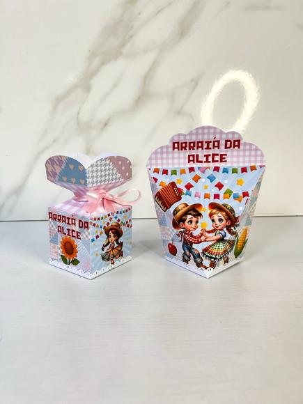 Kit 20 Personalizados Festa Junina Arraial Charraiá Menina
