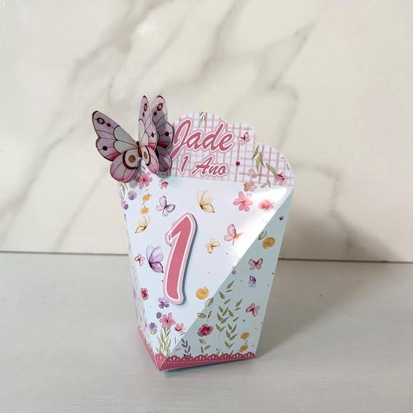 Kit 25 Caixas Jardim das Borboletas Personalizadas Luxo
