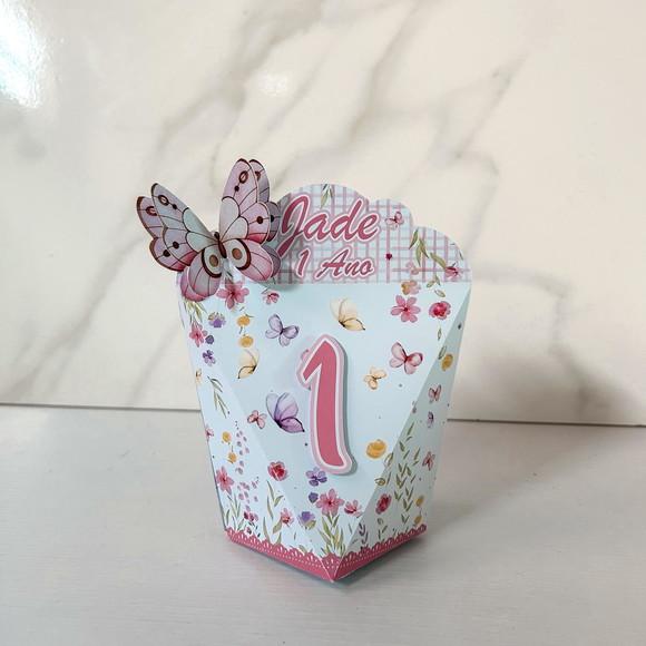 Kit 50 Caixas Personalizadas Jardim das Borboletas Luxo