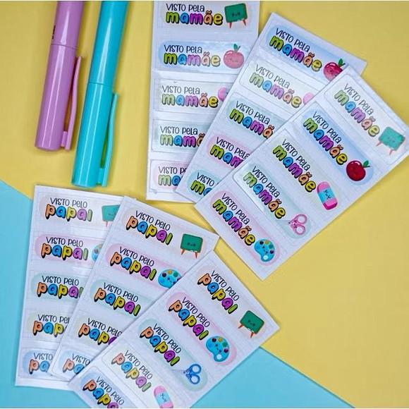 Kit Etiquetas Escolares 100 Unidades Visto pela Mamãe
