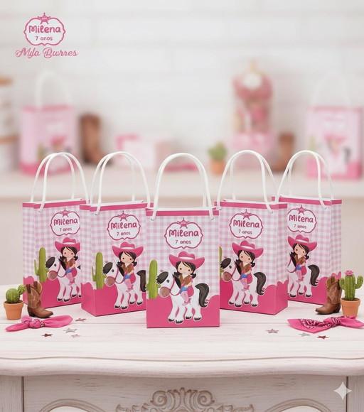 Sacolinha P Vertical Personalizada Boiadeira Lembrancinhas