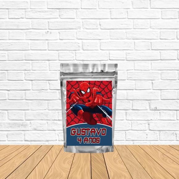 Saquinho Metalizado m 12x20 Homem Aranha Lembrancinha