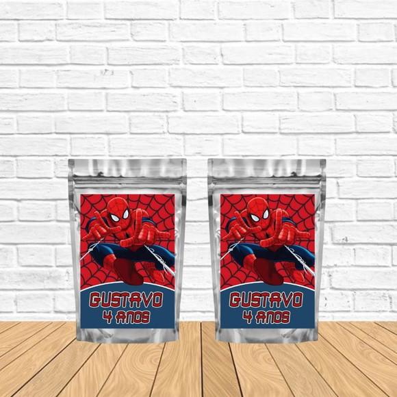 Saquinho Metalizado m 12x20 Homem Aranha Lembrancinha