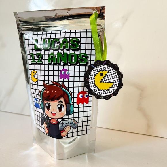 Saquinho Metalizado Personalizado Video Game Gamer Menino m