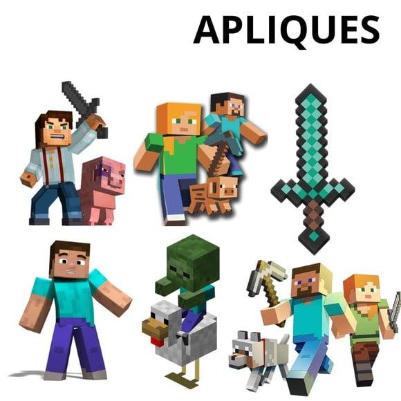 Aplique 8cm para Tubetes Minecraft- (para Tubete 13cm)