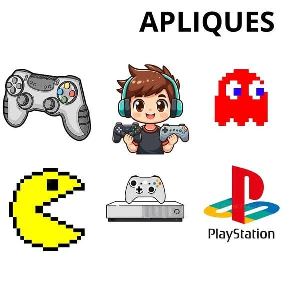 Aplique 8cm para Tubetes Vídeo Game- (para Tubete 13cm)