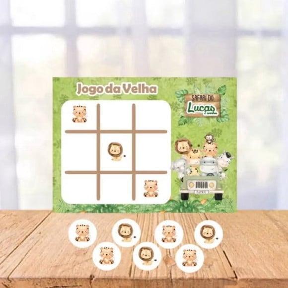 Jogo da Velha Personalizado Safari Menino Lembrancinha