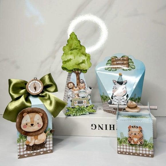 Kit 20 Caixas Safari Baby Aquarela