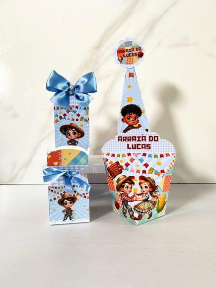 Kit 20 Personalizados Festa Junina Arraial Charraiá Menino