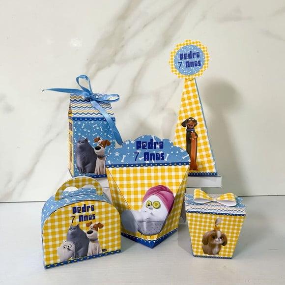 Kit 25 Caixas Personalizadas Pets a Vida Secreta dos Bichos