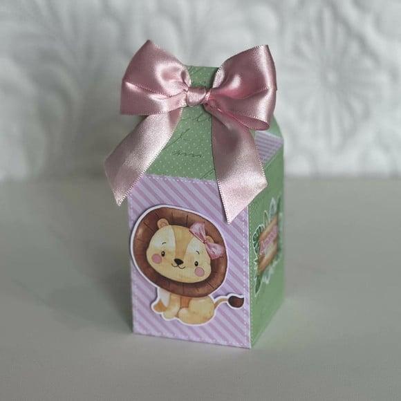 Kit 25 Caixas Personalizadas Safari Baby Aquarela Rosa