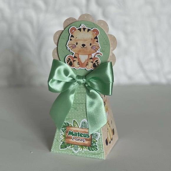 Kit 25 Caixas Personalizadas Safari Baby Aquarela Verde