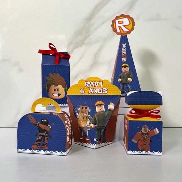 Kit 25 Caixas Personalizadas Roblox Menino Básicas