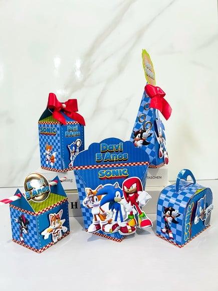 Kit 25 Caixas Personalizadas Sonic