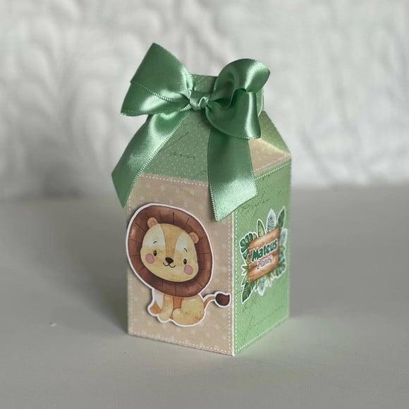 Kit 25 Caixas Personalizadas Safari Baby Aquarela Verde