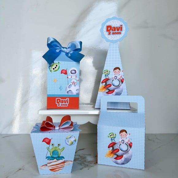 Kit 40 Caixas Personalizadas Astronauta Básicas