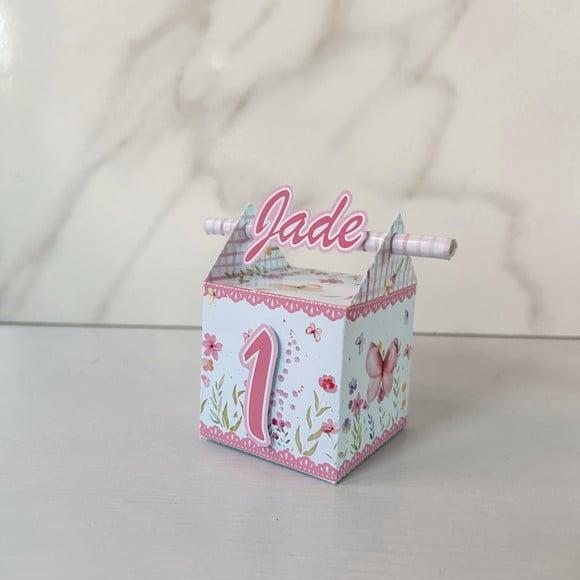 Kit 50 Caixas Personalizadas Jardim das Borboletas Luxo