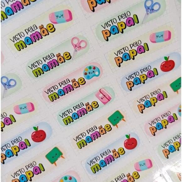 Kit Etiquetas Escolares 100 Unidades Visto pela Mamãe