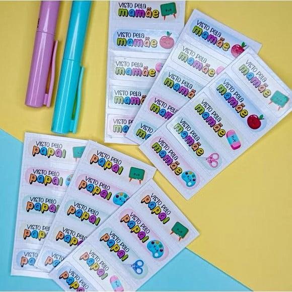 Kit Etiquetas Escolares 100 Unidades Visto pela Mamãe