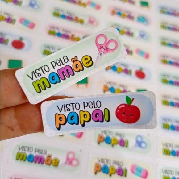 Kit Etiquetas Escolares 100 Unidades Visto pela Mamãe
