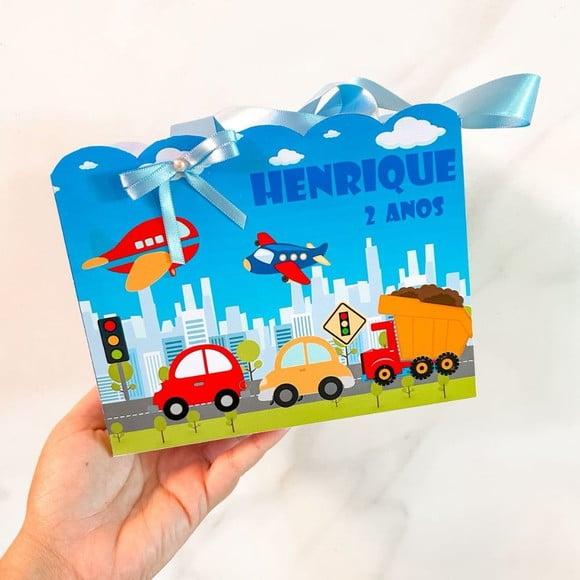 Sacolinha Personalizada Carrinhos