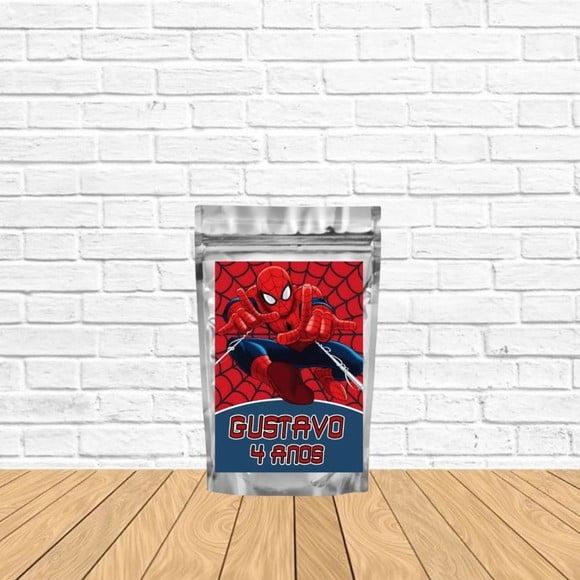 Saquinho Metalizado m 12x20 Homem Aranha Lembrancinha