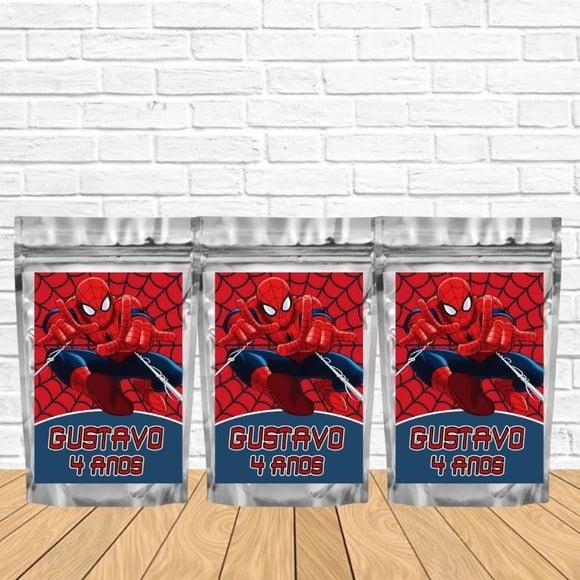 Saquinho Metalizado m 12x20 Homem Aranha Lembrancinha