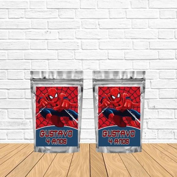 Saquinho Metalizado m 12x20 Homem Aranha Lembrancinha