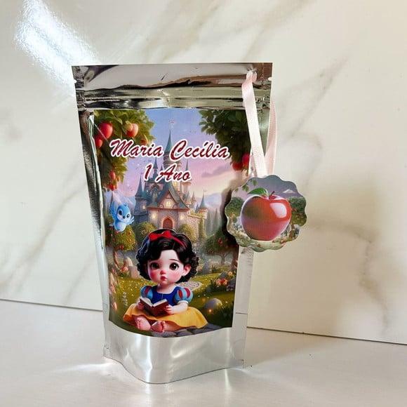Saquinho Metalizado Personalizado Branca de Neve Baby m