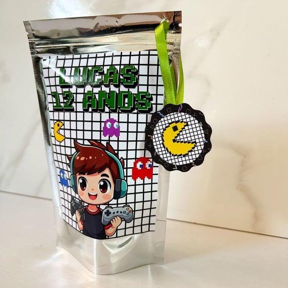 Saquinho Metalizado Personalizado Video Game Gamer Menino m