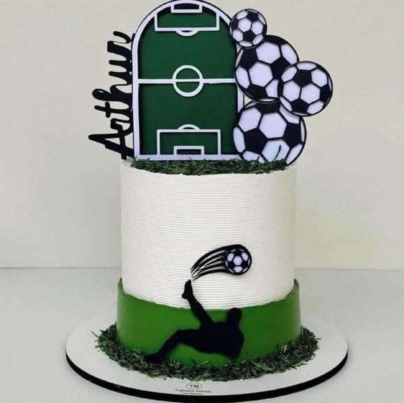 Topo Luxo de Bolo Futebol Personalizado para Festa