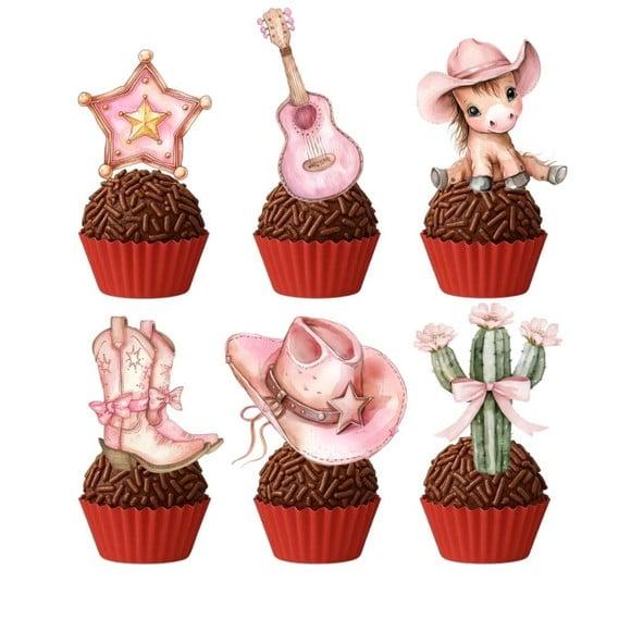 Topper Docinho Boiadeira Rosa - 4cm