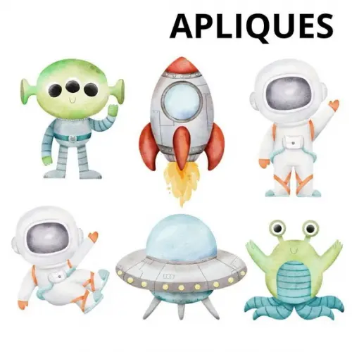 Aplique 8cm para Tubetes Astronauta- (para Tubete 13cm)